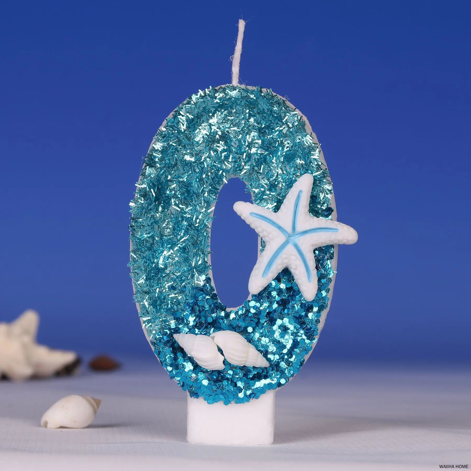 Zebra Candle Supplies - Blue Birthday Candles 0-9 Number Glitter