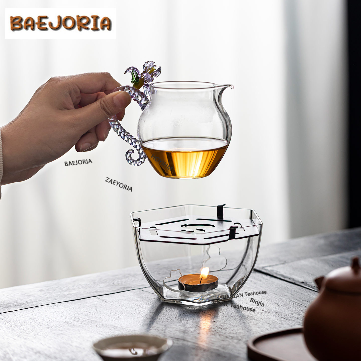 Candle Glass Supplies - Hexagonal Gourd-shaped Glass Tea Warmer Holder