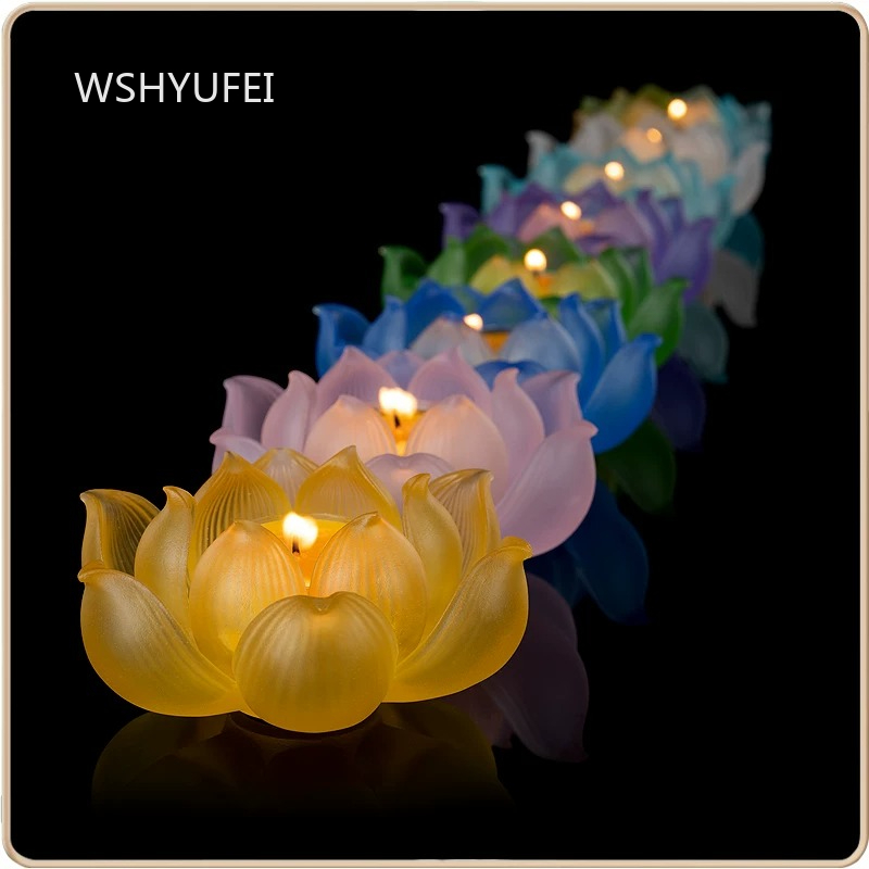 Glass Lotus Candlestick Househ - Candle Glass Supplies review and price