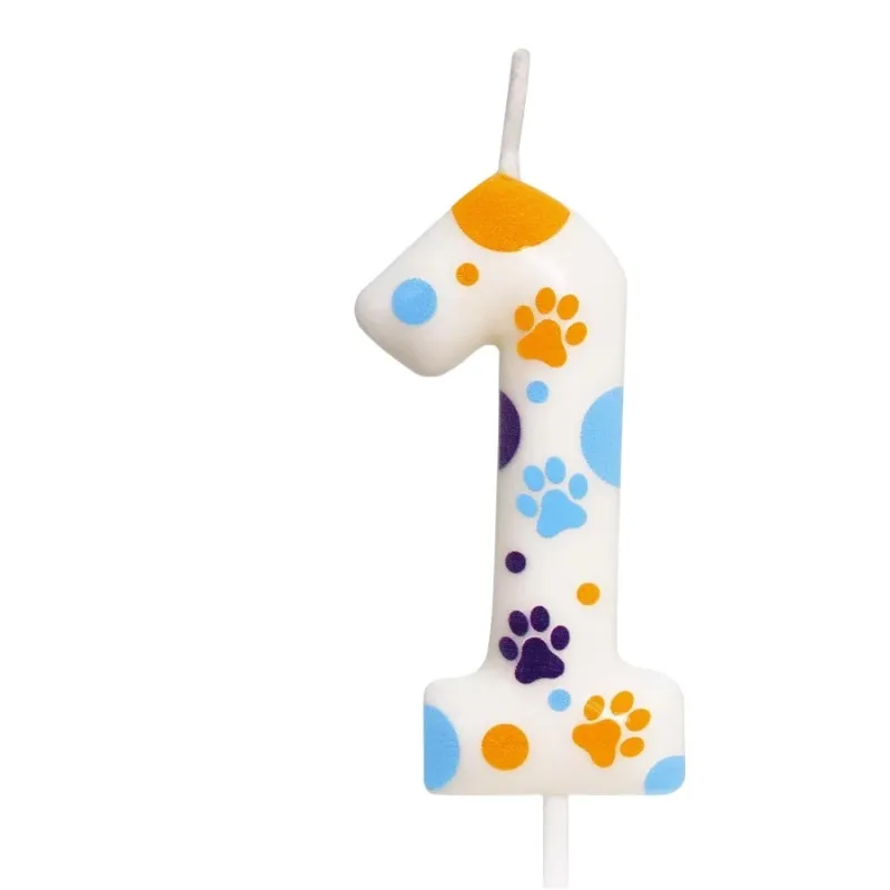 Birthday Candles Blue Dog Paw  - Zebra Candle Supplies review and price