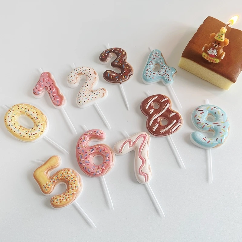 Sweet Donut Number Candle 0-9  - Zebra Candle Supplies review and price