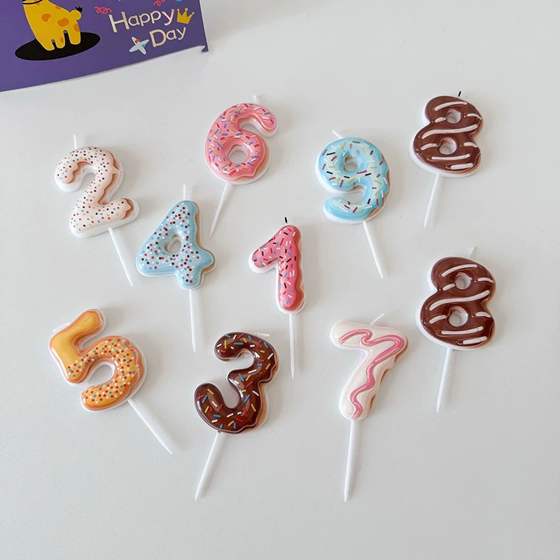 Sweet Donut Number Candle 0-9  - Zebra Candle Supplies review and price