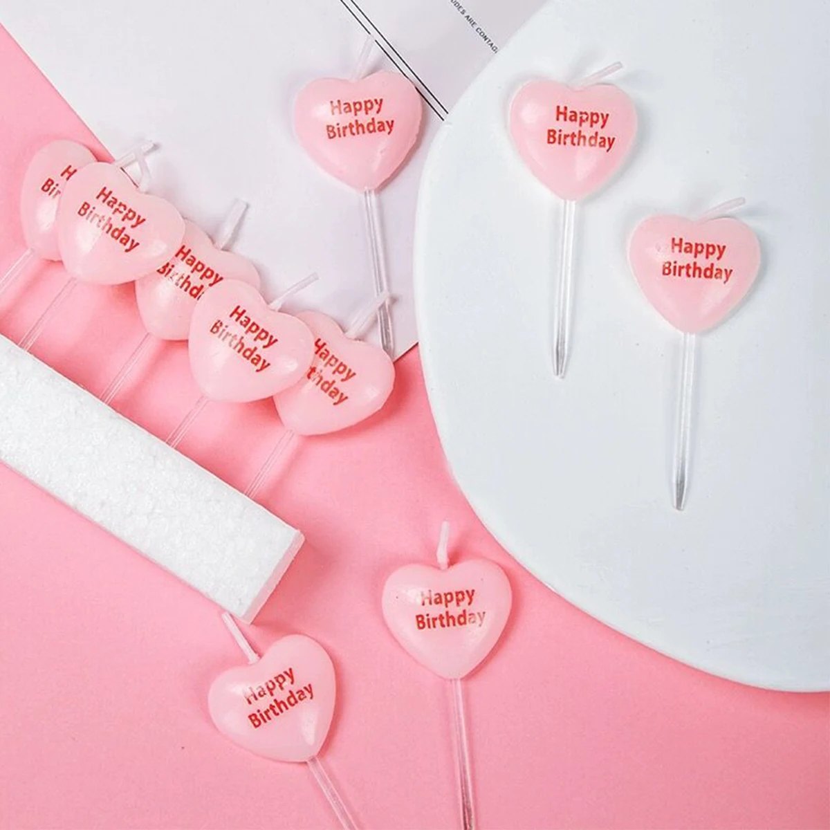 5pcs Cute Heart Shaped Birthda - Zebra Candle Supplies review and price