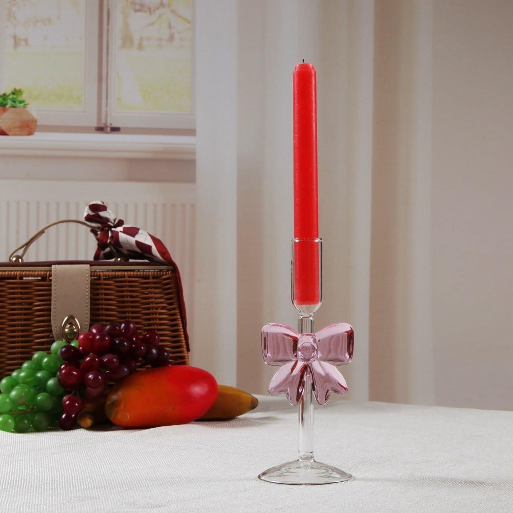 Clear Bow Candle Holder Tall G - Candle Glass Supplies review and price